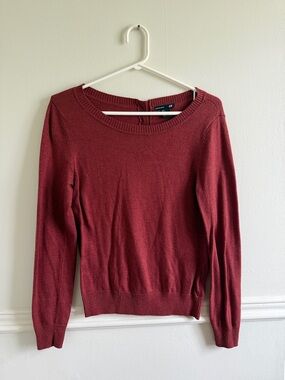 Forever 21 Rounded Crewneck Sweater in Burgundy